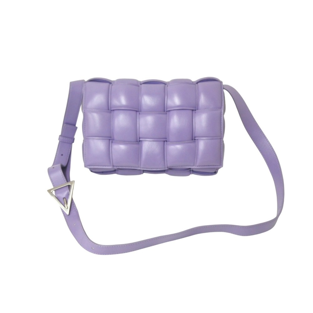 BOTTEGA VENETA Padded Cassette Intrecciato Shoulder Bag Purple